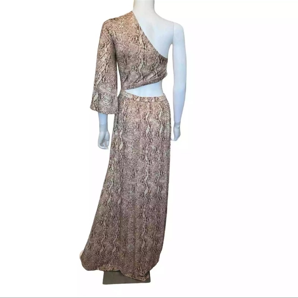 L’Agence Fontana One-Shoulder Snake Print Maxi Dress  | Revolve, Zimmermann - Picture 3 of 10